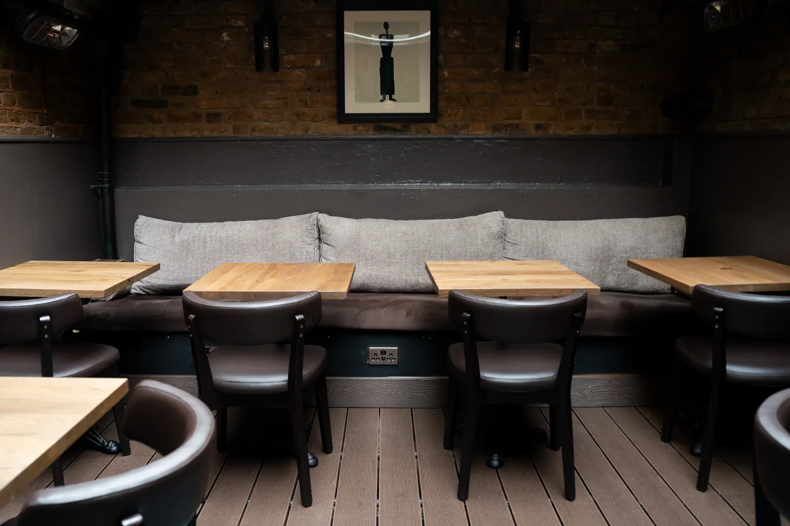 Updated lounge floor and furniture at Laika Soho